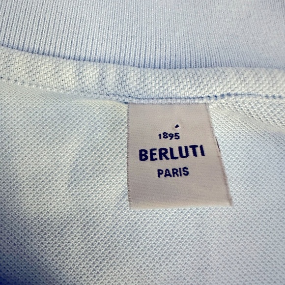 BERLUTI Classic Pique Leather Tab Polo - Picture 3 of 6